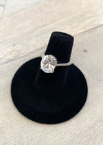Oval Solitaire CZ Sterling Silver Ring