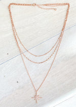 Layered Crystal Starburst Necklace