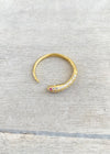 Dainty Crystal Snake Ring Gold Vermeil